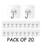 Plastic Wall Hooks, Transparent 