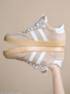 Striped Synthetic Ballerinas for Girls 