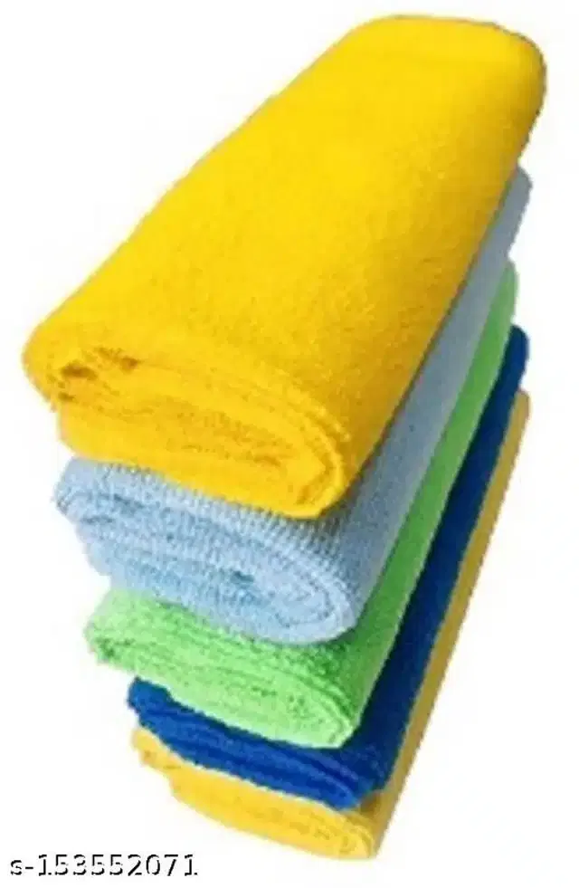 Microfiber Bath Towel (Multicolor, 40x40 cm) (Pack of 5)