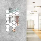 Acrylic Hexagon Shaped Wall Mirror Stickers 