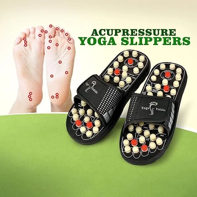 Acupressure Padukas for Men & Women (Black, 8)