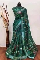 Linen Printed Saree for Women 