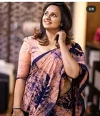 Georgette Printed Saree for Women, Pink 