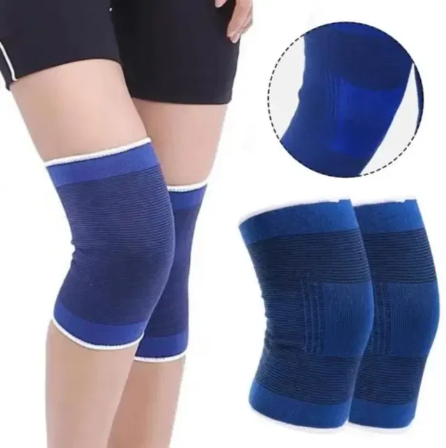 Polyester Solid Knee Sleeves for Women (Blue, Set of 1)