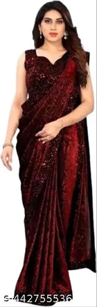 Lycra Sequence Saree for Women 