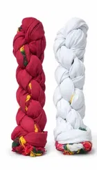 Solid Cotton Dupattas for Women ,Maroon & White, Pack of 2 