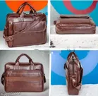 Leather Laptop Bag for Men, Brown