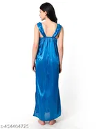 Satin Soft & Attractive Nightdress for Women & Girls , Blue 