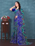 Georgette Bandhini Saree for Women 