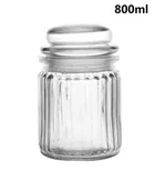 Afast Transparent Glass Jar with Lid (800ml) - Pack Of 1