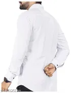 Cotton Blend Solid Shirt for Men, White 