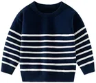 Woolen Striped Sweater for Boys, Dark Blue 