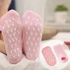Pallavi Trading Silicone Gel Moisturizing Ultra-Soft Spa Socks, Pink For Repair Dry Cracked Feet And Ankles Skincare