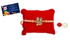 Metal Rakhi with Greeting Card & Roli Chawal 