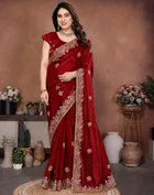 Bollywood Embroidered Organza Saree for Women 