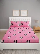 Glace Cotton Printed Double Bedsheet with Two Pillow Covers 