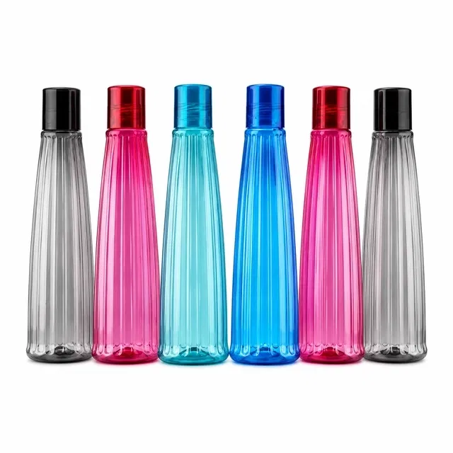 Parikshit Plastic Water Bottles, 1000 ml, Set of 6, Multicolor