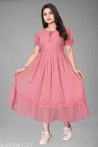 Fit and Flare Georgette Dress for Women 