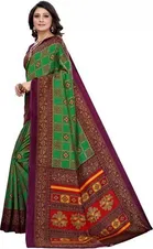 SVB चेक्स प्रिंटेड साड़ी फॉर वीमेन 