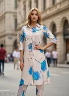 Floral Digital Printed Kurta and Pant Set for Women 