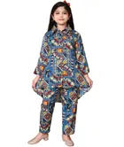 Rayon Printed Kurti with Pant for Girls 