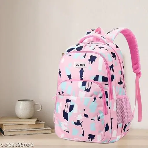 Polyester Backpack Bag, Pink