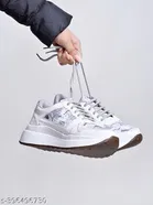 Solid Synthetic Sneakers for Women 
