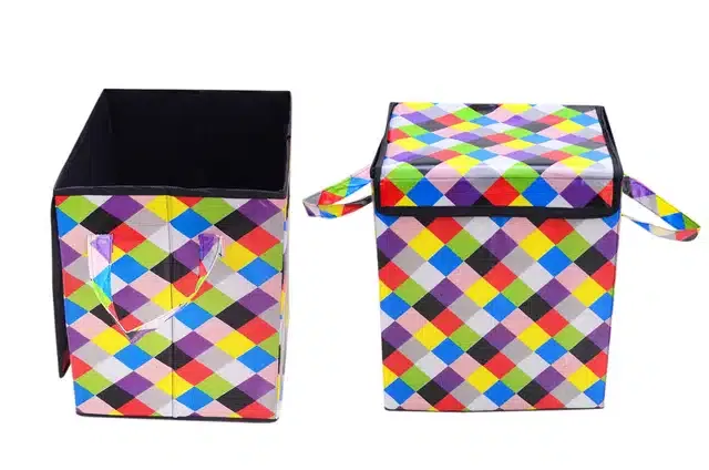 PVC Printed Rectangular Laundry Bag (Multicolor, 28 L)