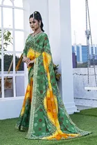 Georgette Bandhini Saree for Women 