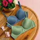 Cotton Solid Bra for Women & Girls, Multicolour, Pack of 3 