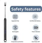 Rechargeable Flameless & Windproof Gas Lighter with LED Battery Indicator 