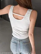Lycra Top for Women, White 