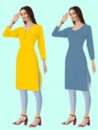 Crepe Solid Kurtis for Women 