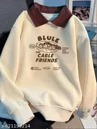 Fleece Sweatshirt for Women, Cream 