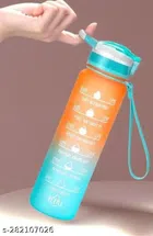 Plastic Vacuum Insulated Water Bottle for Kids (Orange & Blue, 1000 ml)