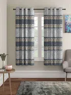 Polyester Curtain for Window (Grey, 5x4 Feet) (Pack of 2)