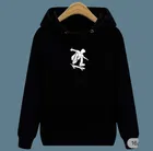 Fleece Printed Hoodie for Men, Black 