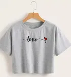 Printed Crop T-shirt for Women 