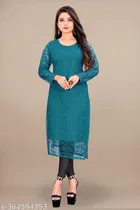 Net Kurti for Women,  Teal  