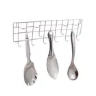 Stainless Steel Cup Stand & Wall Mounted Ladle Rail with Utensil Stand 