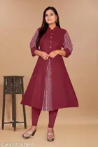 Solid Cotton Blend Kurti for Women, Pack of 2 