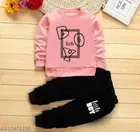 Hosiery Cotton Full Sleeves T-Shirt with Pant Clothing Set for Kids 