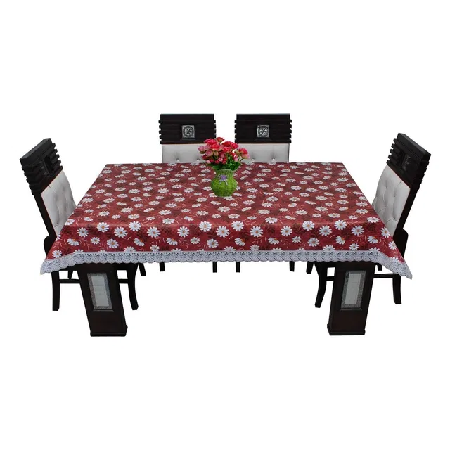 PVC Printed 4 Seaters Table Cover (Multicolor, 40x60 inches)