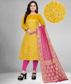 Jacquard Printed Kurti with Dupatta for Women 