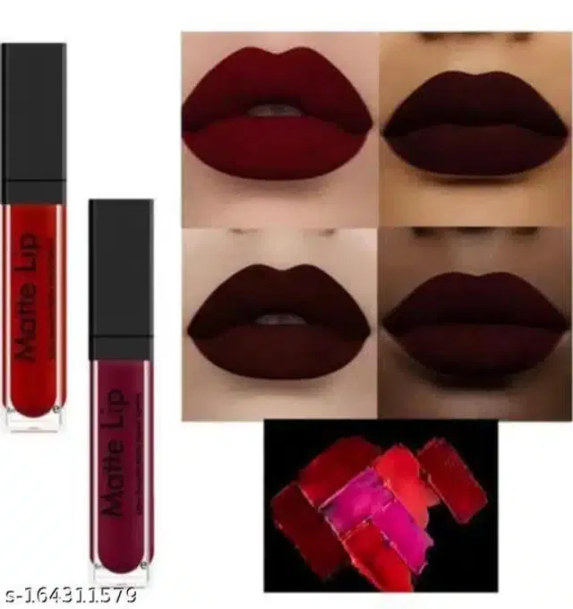 Matte Me Liquid Lipsticks (Maroon & Red, Pack of 2)