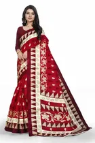 शारदा क्रिएशन खादी सिल्क कलमकारी प्रिंटेड साड़ी 