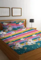 Glace Cotton Fitted Bedsheet with 2 Pillow cover 