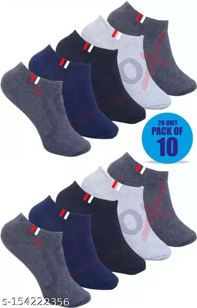 Polycotton Socks for Men (Multicolor, Set of 10)