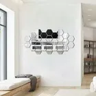 Acrylic Hexagon Shaped Wall Mirror Stickers 