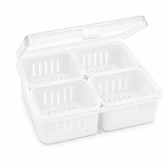 4 in 1 Plastic Freezer Containers Set, 1200ml (Assorted Colour)